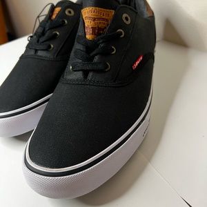 Levis N6205 Mens Black Ethan Canvas Sneakers Shoes Size US 11 EU 45